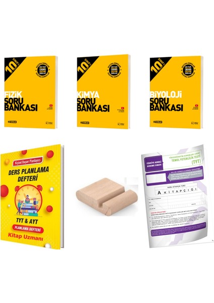 10.sınıf Fizik Kimya Biyoloji Soru Bankası 2025-2026+PLAN Defteri+Deneme+Telefon Tutucu