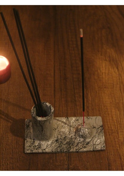 Hazneli Taş Tasarım Çubuk Tütsülük Gri fiyatları