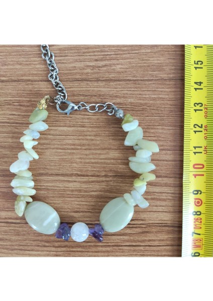 Doğal Enerji Kombini – Yeşim, Ametist ve Kuvars Bileklik - 2197 modelleri