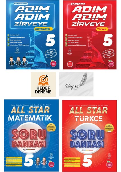 Newton 5.sınıf Adım Adım Matematik Türkçe All Star Matematik Türkçe Soru Bankası Hedef Deneme