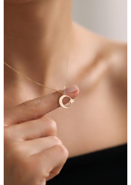 14 Ayar Altın Ay Yıldız Kolye fiyatları