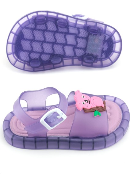 Yazlık Kız Çocuk Suni Deri Işıklı Rahat Taban Bilekten Ayarlanabilir Günlük Sandalet indirimleri