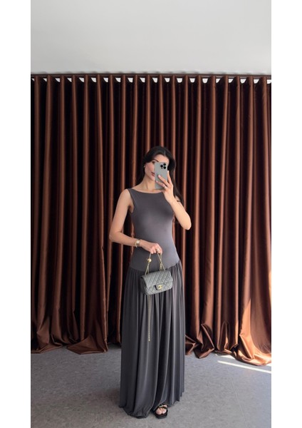 Antrasit Maxi Modal Elbise fiyatları