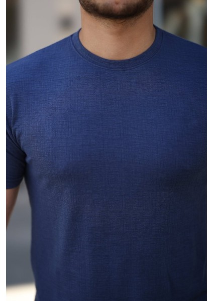 Erkek Ağaç Kabuğu Desenli Kısa Kollu T-Shirt modelleri