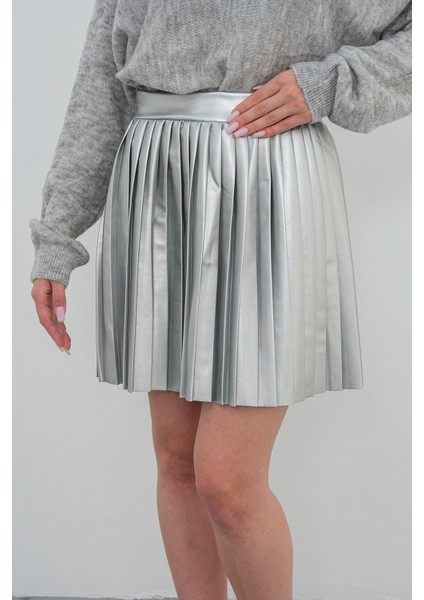 Yüksek Bel Suni Deri Piliseli Etek fiyatları