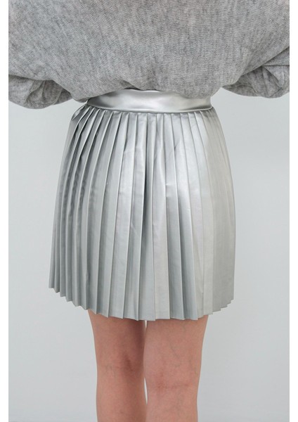 Yüksek Bel Suni Deri Piliseli Etek fırsatları