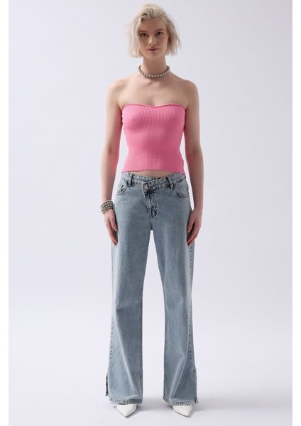 Straplez Dokulu Crop fiyatları