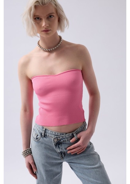 Straplez Dokulu Crop fırsatları