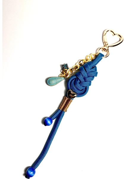 Paracord Örme Kadın Charm – Altın ve Gümüş Kaplama Detaylı, Çanta ve Anahtarlık Aksesuarı