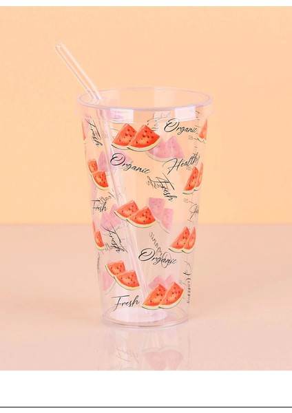 Desenli Plastik Pipetli Bardak 16 cm 1 Adet ROYALEKS-ENF-040 modelleri