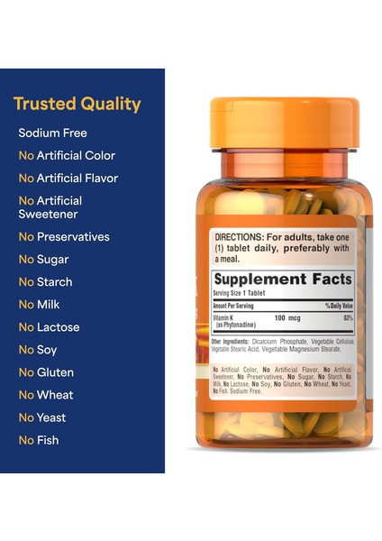 Purıtan's Prıde Vıtamın K 100 Mcg 100 Tablets fiyatları