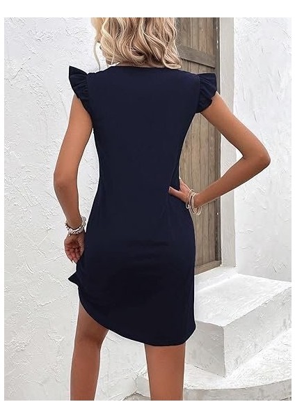 Kadın Kısa Kollu V Yakalı Viskon Elbise indirimleri