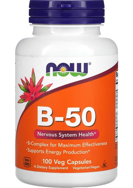 Vitamin B-50 Mg Folate Paba Choline Inositol 100 Caps