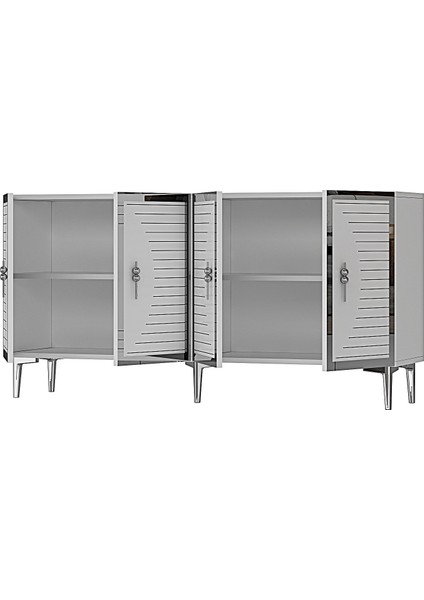 KA1801BS- Tuna Konsol , Tv Sehpası 180CM Beyaz- Silver fırsatları