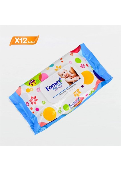 Islak Mendil 72 Yaprak 12 Adet