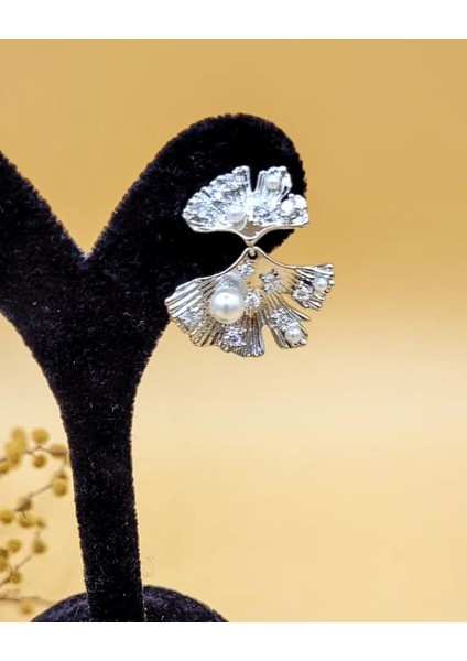 Inci Detaylı Silver Yaprak Küpe modelleri