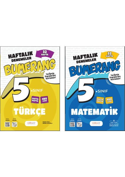 5. Sınıf Bumerang Serisi 32 Haftalık Denemeler Türkçe Matematik Seti 2026 Güncel Basım