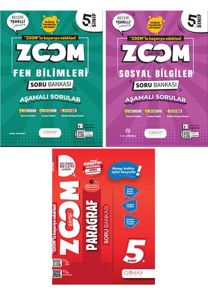 5. Sınıf Zoom Serisi Fen Bilimleri Sosyal Bilgiler Paragraf Soru Bankası Seti 2026 Güncel Basım
