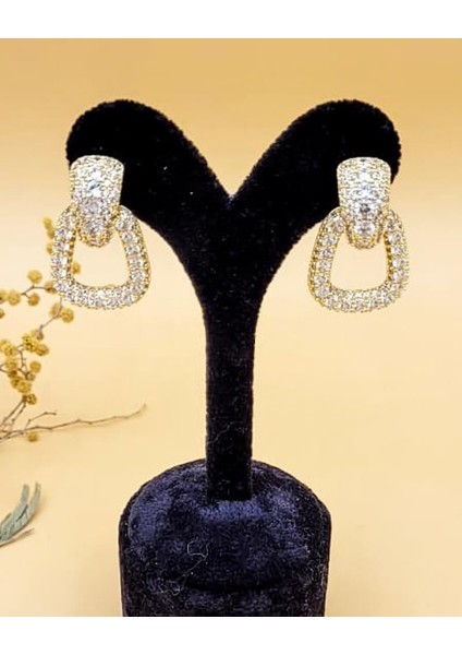 Işıltılı Zarif Geometrik Gold Küpe fiyatları