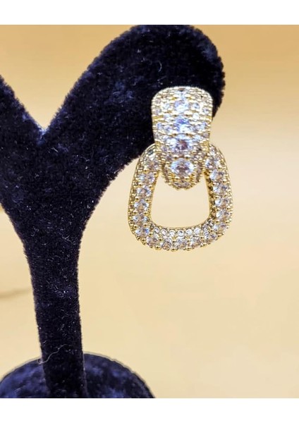 Işıltılı Zarif Geometrik Gold Küpe modelleri