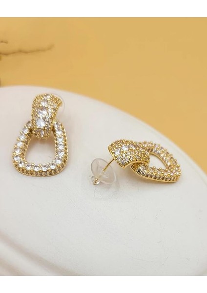 Işıltılı Zarif Geometrik Gold Küpe fırsatları