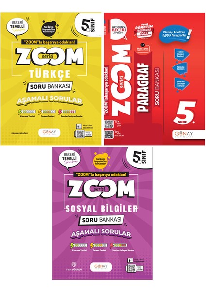 5. Sınıf Zoom Serisi Türkçe Paragraf Sosyal Bilgiler Soru Bankası Seti 2026 Güncel Basım