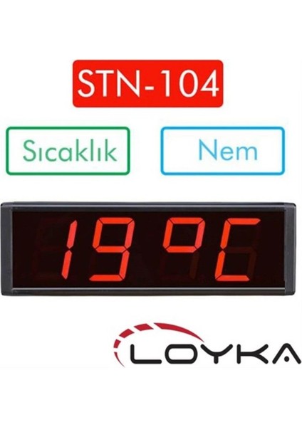 STN-104 Işıklı Termometre Saat (Sıcaklık+Nem+Saat)