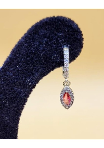 Zirkon Taşlı Minimal Damla Pembe Küpe modelleri