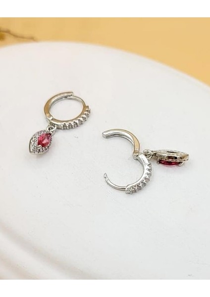 Zirkon Taşlı Minimal Damla Pembe Küpe indirimleri