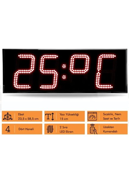 STN-204 Saat, Nem, Derece-20 cm Yazı Yüksekliği