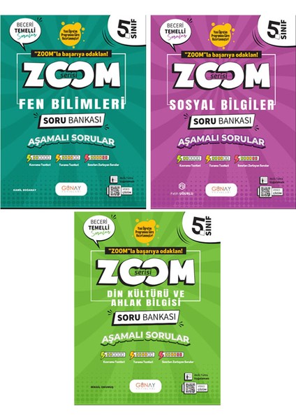 5. Sınıf Zoom Serisi Fen Bilimleri Sosyal Bilgiler Din Kültürü ve Ahlak Bilgisi Soru Bankası Seti 2026 Güncel Basım