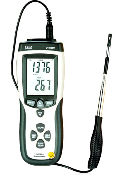 DT-8880 Teleskobik Problu Kızgın Tel Hava Hızı, Debisi ve Sıcaklık Ölçer