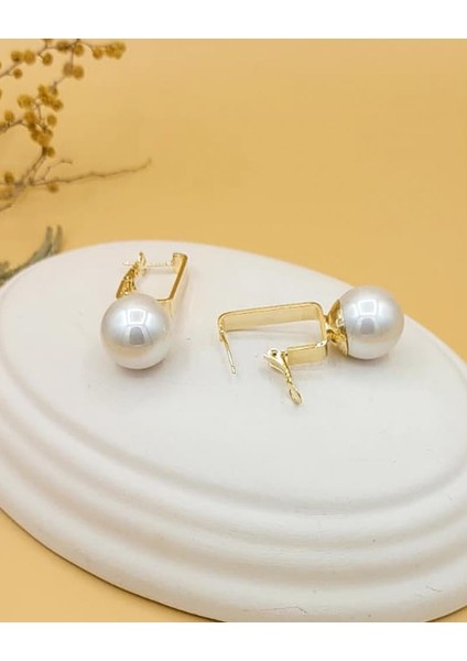 Ekru Inci Top Pirinç Küpe fırsatları