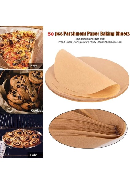 50 Adet Air Fryer Pişirme Kağıdı Yağ Geçirmez 21,5 cm Yuvarlak Model Xxl Model Uyumlu (5250) fiyatları