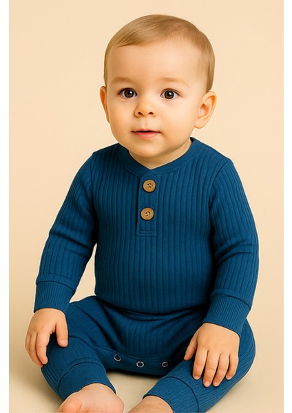 Unisex Basic Badili Alttan Çıtlı Fitilli Bebek Takım 3 Ay - 2 Yaş indirimleri