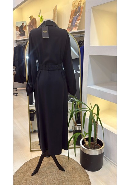 Tam Boy Fermuarlı Elbise - Siyah 2001 modelleri