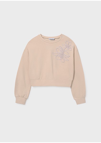 Bej Kız Çocuk Pul Detaylı Sweatshirt 7421 fırsatları