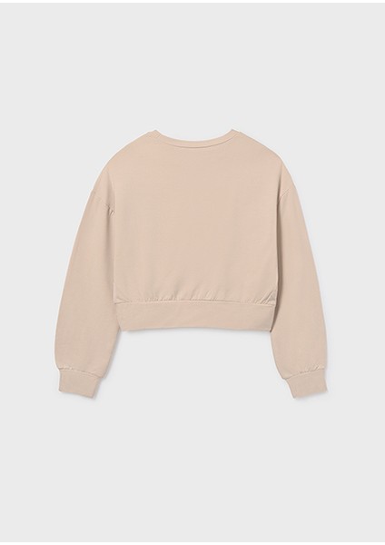 Bej Kız Çocuk Pul Detaylı Sweatshirt 7421 indirimleri