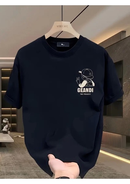 Geniş Kesim Pamuklu Tişört - Gandhı The Project Baskılı, Siyah, Rahat Kesim, Kısa Kollu, Günlük Kıyafet, Her Gün Giyilebilecek Tişört- Siyah fiyatları