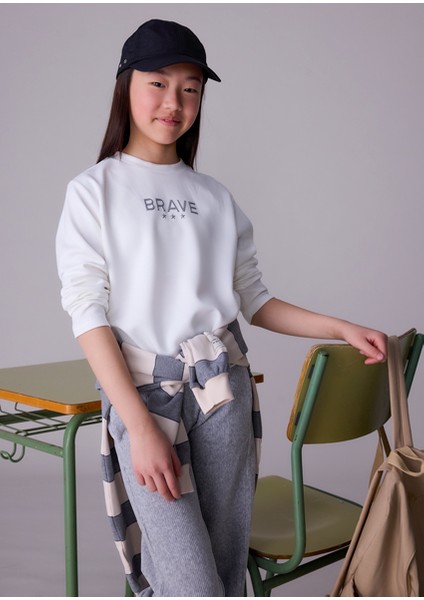 Krem Kız Çocuk Sweatshirt 7423 modelleri
