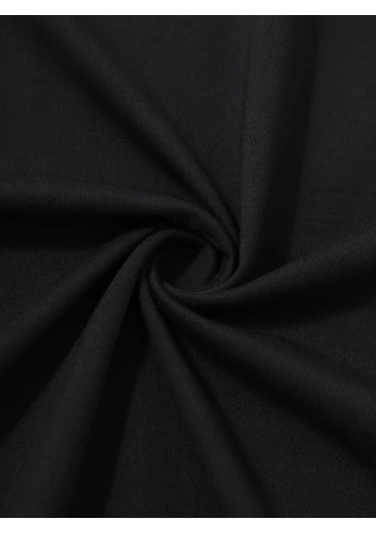 Baskılı Oversize Bisiklet Yaka T-Shirt - Siyah fırsatları