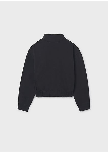 Siyah Kız Çocuk Kabartmalı Sweatshirt 7424 fiyatları