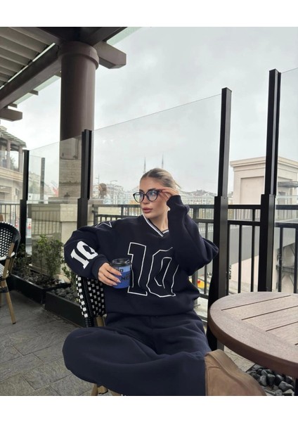 V Yaka Üç Iplik Sweat Takım - Siyah fiyatları