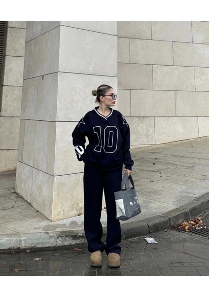 V Yaka Üç Iplik Sweat Takım - Siyah modelleri