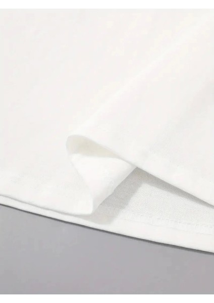 Baskılı Oversize Bisiklet Yaka T-Shirt - Beyaz fiyatları