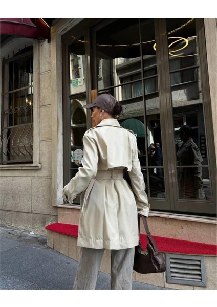 Trench Kısa Şanel Boy - Ekru fırsatları