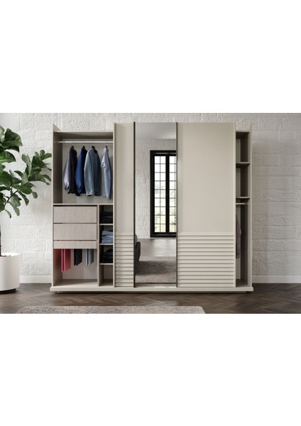 Cotta Beige Sürgülü Gardırop modelleri