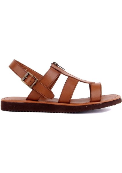 Taba Deri Erkek Sandalet