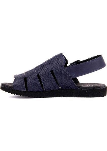 Lacivert Deri Erkek Sandalet modelleri