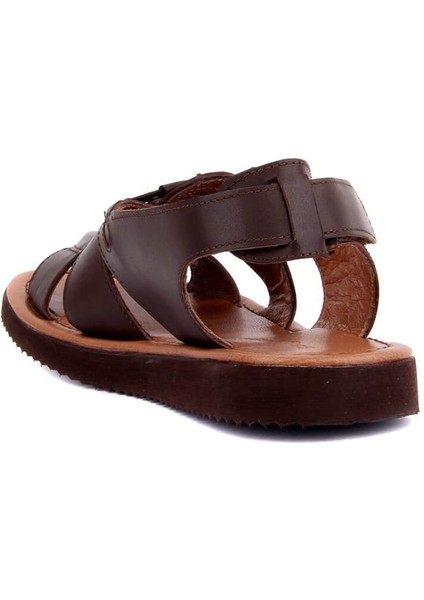 Kahverengi Deri Erkek Sandalet fırsatları